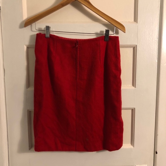 Red Wool Pencil Skirt / 2 for 15 - Picture 3 of 3